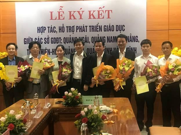 Sở GDĐT của 7  tỉnh, thành phố từ Hà Tĩnh đến Quảng Ngãi tổ chức ký kết hợp tác, hỗ trợ phát triển giáo dục giai đoạn 2020-2025