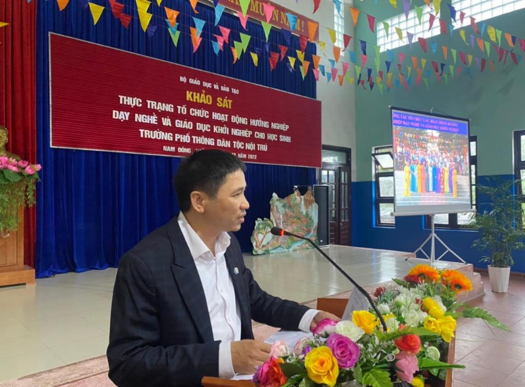 Bộ Giáo dục và Đào tạo khảo sát đánh giá thực trạng  tổ chức hoạt động hướng nghiệp, dạy nghề và giáo dục khởi nghiệp  cho học sinh trường PTDTNT trên địa bàn tỉnh Thừa Thiên Huế.