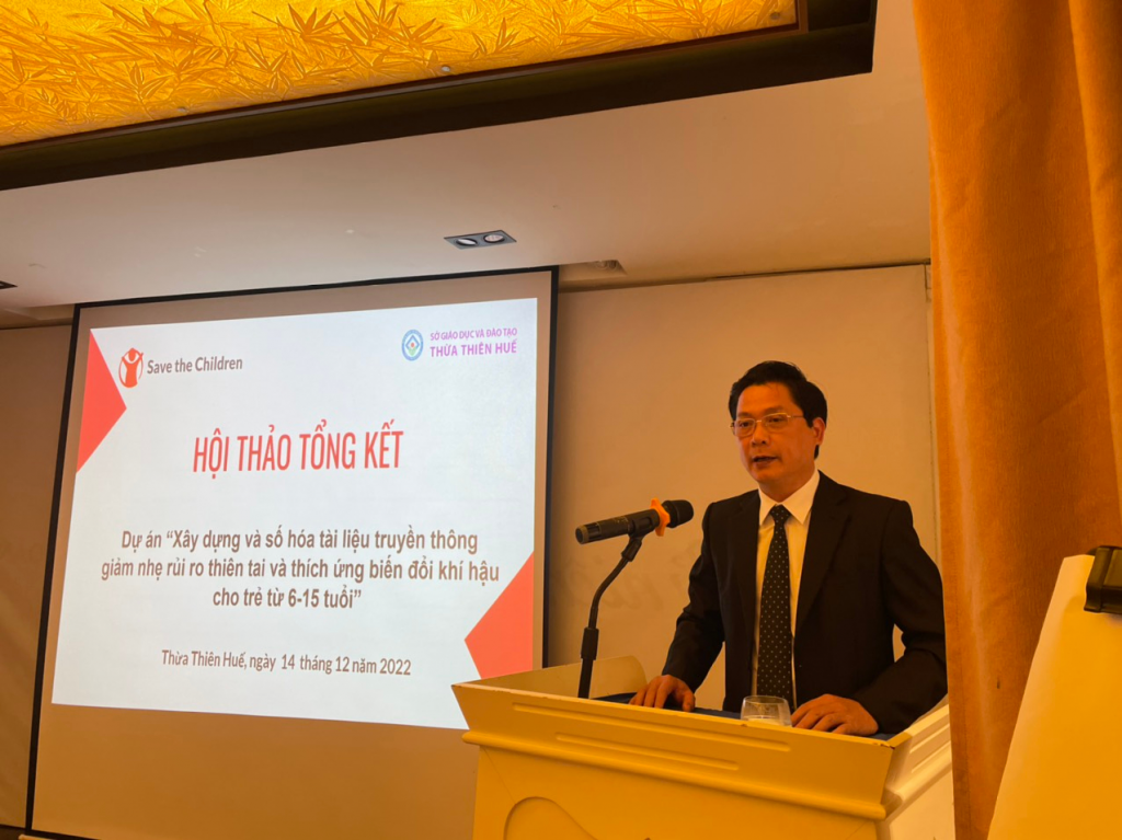 Hội nghị Tổng kết Dự án “Tài liệu số hóa về giảm thiểu rủi ro thiên tai và thích ứng biến đổi khí hậu” do Tổ chức Cứu trợ Trẻ em Quốc tế tại Việt Nam tài trợ