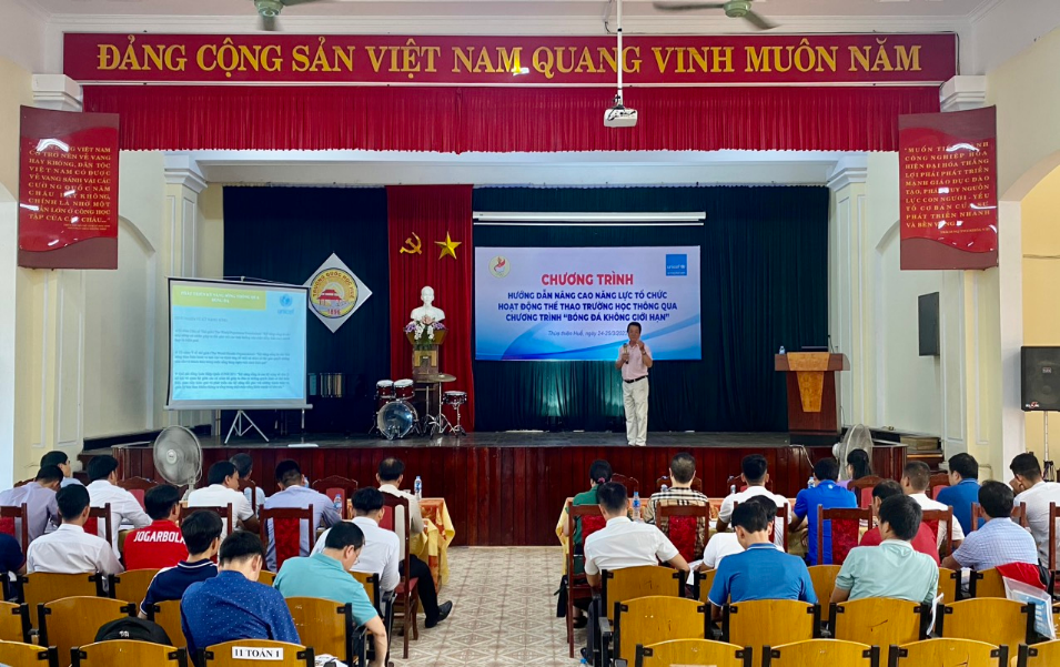 Sở Giáo dục và Đào tạo phối hợp với Hội Thể thao học sinh Việt nam  tổ chức Tập huấn nâng cao năng lực tổ chức hoạt động thể thao  thông qua hoạt động Bóng đá không giới hạn