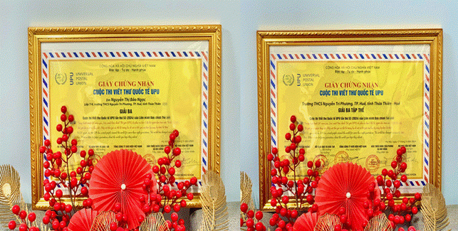 Cuộc thi Viết thư quốc tế UPU lần thứ 53 (năm 2024)-Kết quả hưởng ứng tham gia cấp Tỉnh và cấp Quốc gia Cuộc thi Viết thư quốc tế UPU lần thứ 53 (năm 2024) của tỉnh Thừa Thiên Huế